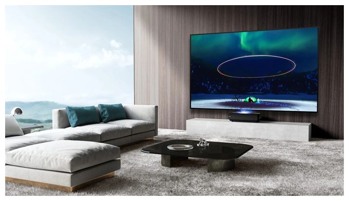  100L5F-D12 4K Laser TV inkl. Soft Daylight Screen 2,54 m (100 Zoll) (Schwarz) 