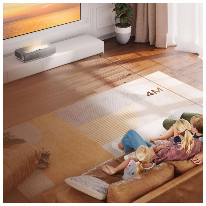 UHD 4K (3840x2160) DLP Laser Ultra-Short-Throw-Projektor 2700 ANSI Lumen  120L5HA 4K Laser TV 3,05 m (120 Zoll) (Silber, Weiß) 