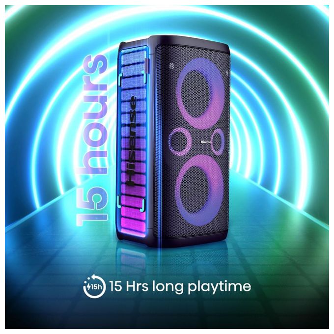 300 W Bluetooth Lautsprecher IPX4 Laufzeit bis 15 h  Party Storm 1 (Schwarz) 