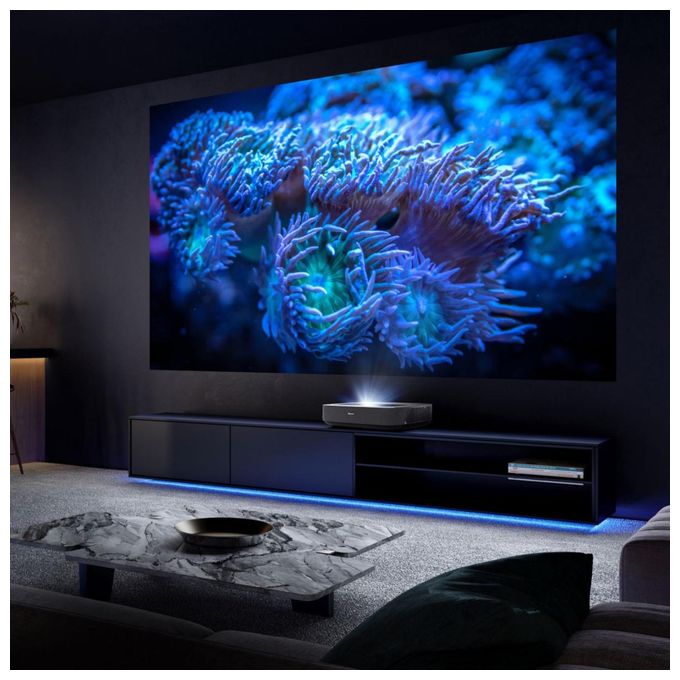 UHD 4K (3840x2160) Laser Ultra-Short-Throw-Projektor 2100 ANSI Lumen (Schwarz, Dunkles Grau) PL1SE 4K Laser Cinema Beamer 3,03 m (120 Zoll) 