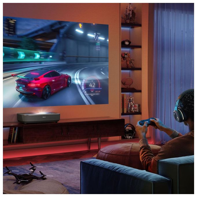 UHD 4K (3840x2160) DLP Laser Ultra-Short-Throw-Projektor 2700 ANSI Lumen  PL2 Smart Laser Cinema (Schwarz) 