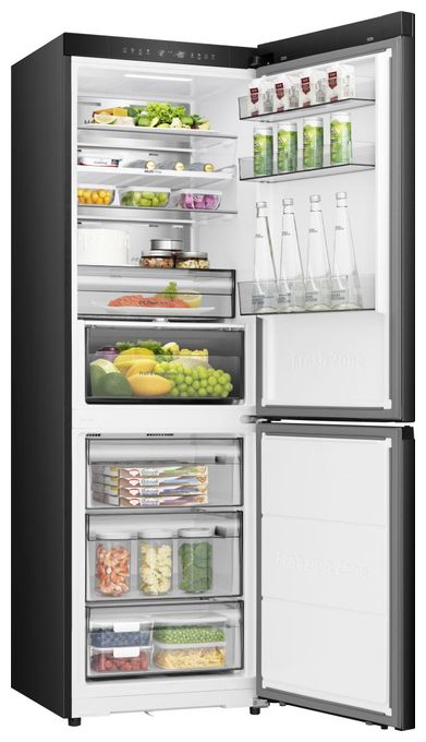 190 l / 115 l Kühl-Gefrierkombi freistehend NoFrost 165 kWh Jahr  RB3K330SAFC (Schwarz) 