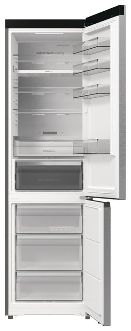 253 l / 130 l Kühl-Gefrierkombi freistehend NoFrost 181,59 kWh Jahr (Grau, Edelstahl, Dunkles Grau) RB5P410SACC 