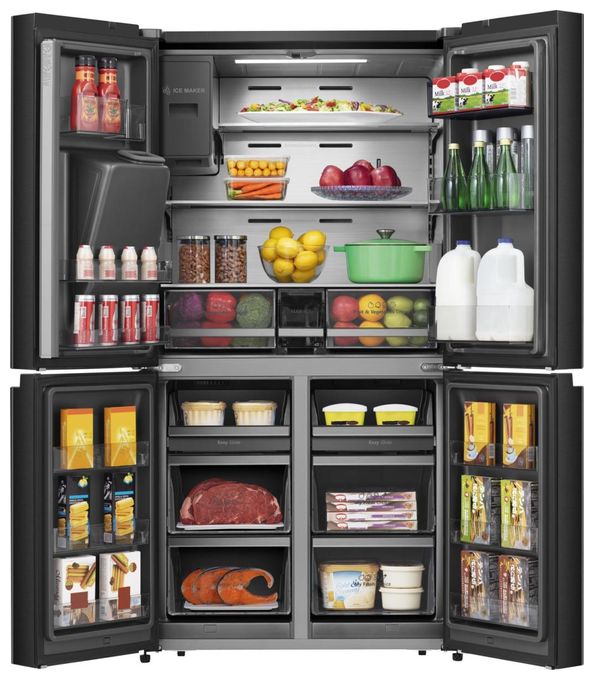 Side-by-Side Kühl-/ Gefrierkombination 352 l / 188 l 352 kWh NoFrost 1785 mm x 914 mm  RQ760N4SBFE (Schwarz) 
