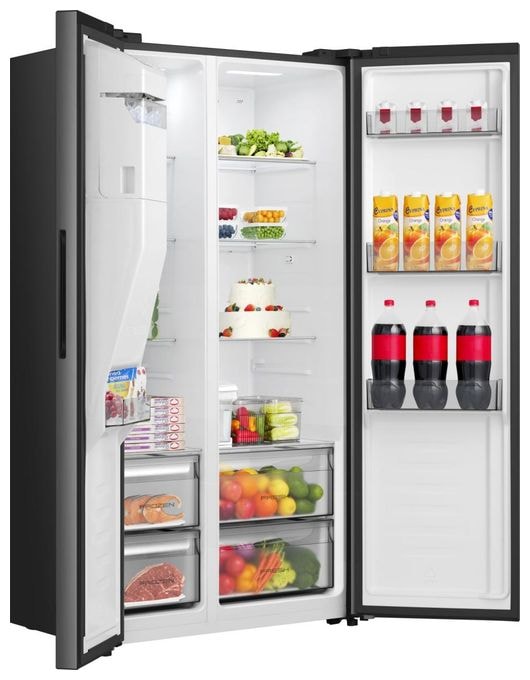 Side-by-Side Kühl-/ Gefrierkombination 347 l / 181 l 312 kWh NoFrost 1786 mm x 911 mm  RS5P528STFE (Schwarz) 