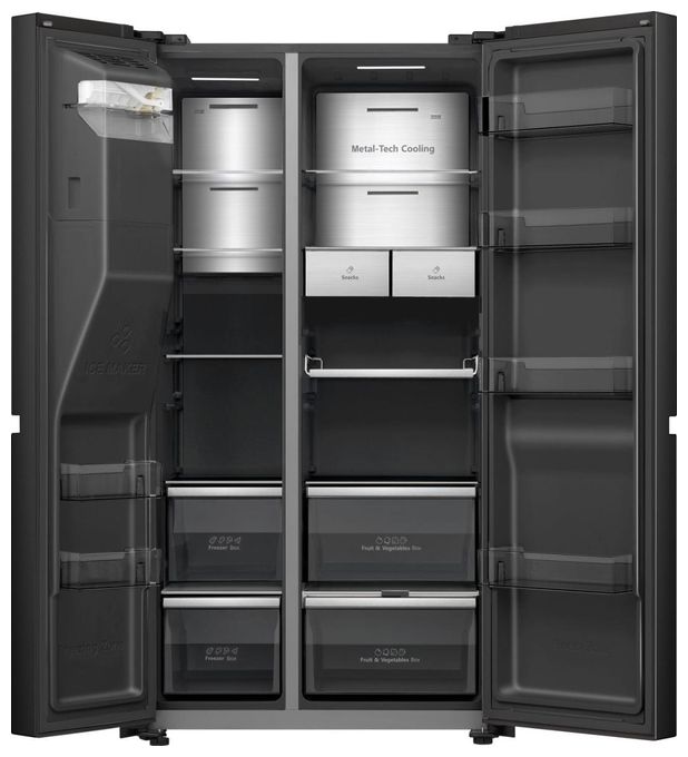 Side-by-Side Kühl-/ Gefrierkombination 399 l / 200 l 343 kWh NoFrost 1790 mm x 910 mm  RS9P628GPFE (Schwarz) 