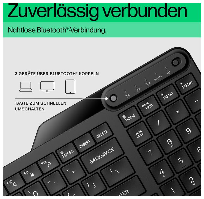 Home Tastatur Bluetooth  460 (Schwarz) 