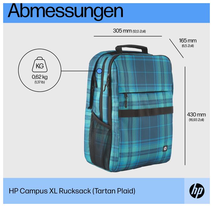 Campus XL Rucksack (Tartan Plaid) 
