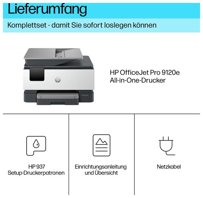 All in One A4 Thermal Inkjet Drucker 4800 x 1200 DPI OfficeJet Pro 9120e 