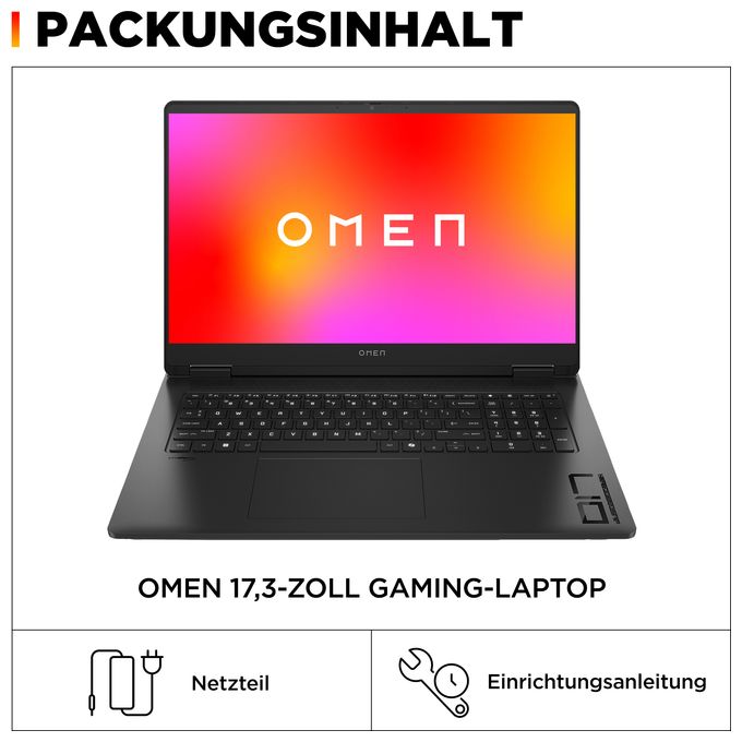 Quad HD Notebook 43,9 cm (17.3 Zoll) 2560 x 1440 Pixel 1 TB SSD Windows 11 Home AMD Ryzen 7 max. 5,1 GHz  Omen 17-db0679ng (Schwarz) 