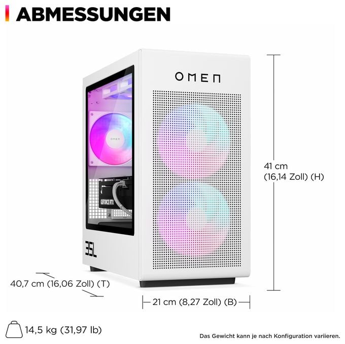 PC Intel Core Ultra 7 32 GB Ram 1 TB SSD Windows 11 Home NVIDIA GeForce RTX 5070 Omen 35L Gaming Desktop GT16-0676ng 
