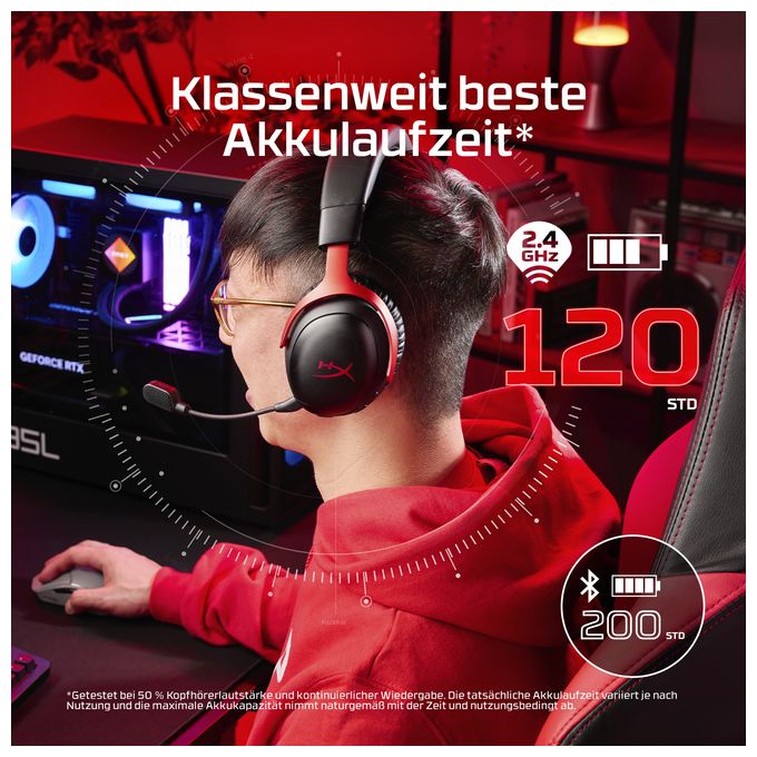 Over Ear Bluetooth Kopfhörer kabellos 120 h Laufzeit  Cloud III (Schwarz) 