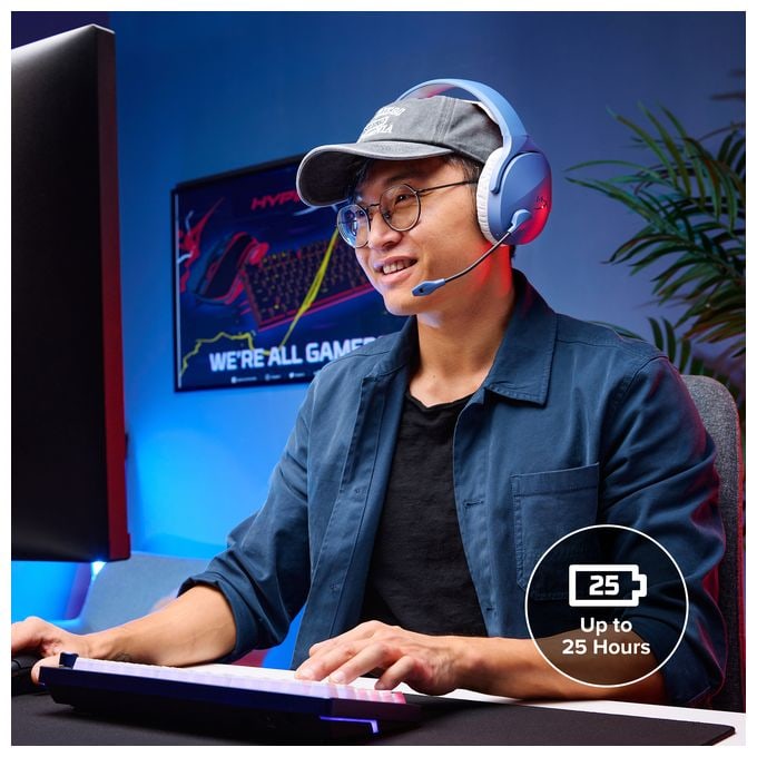 Over Ear Bluetooth Kopfhörer kabellos USB Typ-A  Cloud Jet Wireless Gaming-Headset (Blau) 