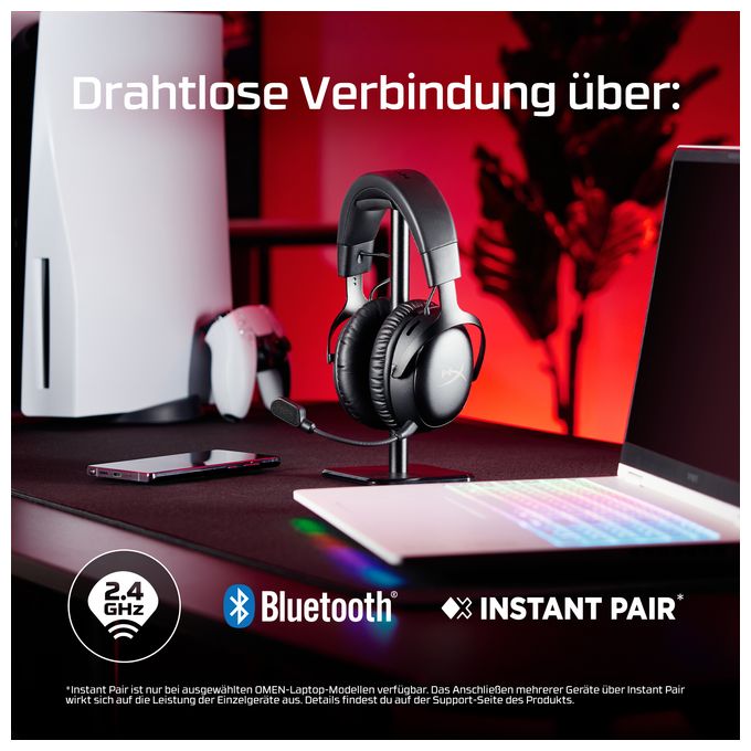 HyperX Cloud III IDS-Basismodell – Gaming-Headset (schwarz/rot) 