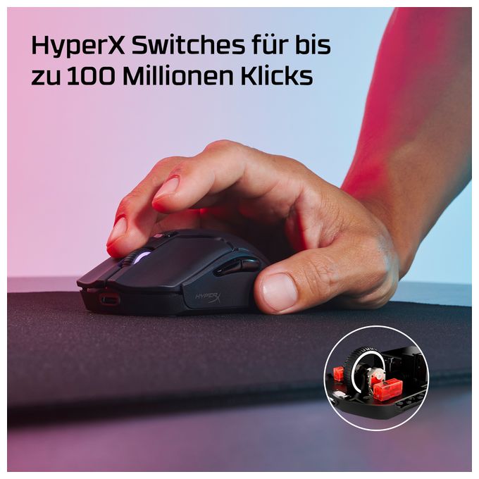 26000 DPI Gaming Maus Optisch  Pulsefire Haste 2 Mini Wireless (Schwarz) 