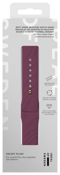 Armband 20 mm Apple Watch 42/44/45/46/49 - S/M  Soft Swirl Silicone Watch Band (Violett) 