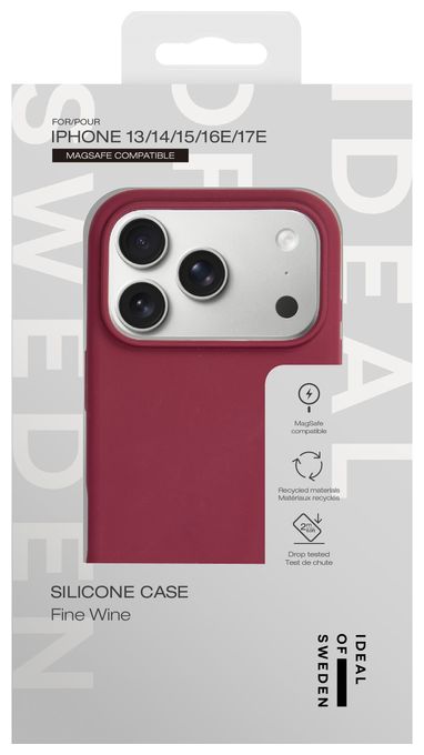 Silicone Case MagSafe für Apple iPhone 17e / 16e / 15 / 14 / 13 (Fine Wine) 