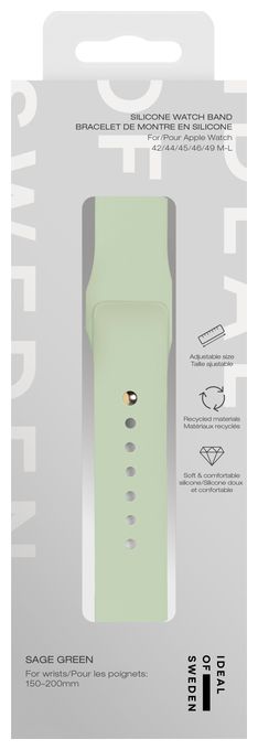 Armband M/L 20 mm Apple Watch 42/44/45/46/49  Silicone Watch Band (Grün) 