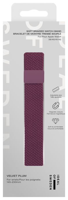 Armband 22 mm Apple Watch 38/40/41/42 (Series10)  Soft Braid Watch Band (Violett) 