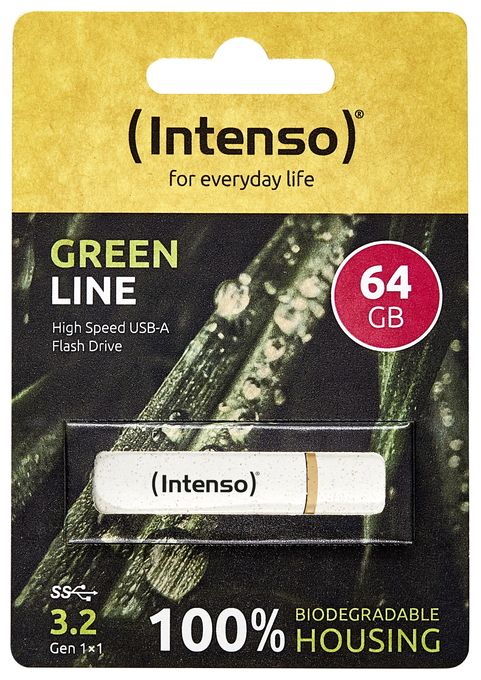 USB Typ-A Stick 64 GB  Green Line (Beige, Braun) 