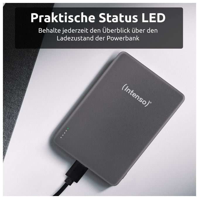 MW5000 Magnetische Powerbank 5000 mAh – MagSafe kompatibel, Wireless Charging 15W, USB-C PD 20W, Flach & Kompakt – Geprüft in Deutschland – Grau 