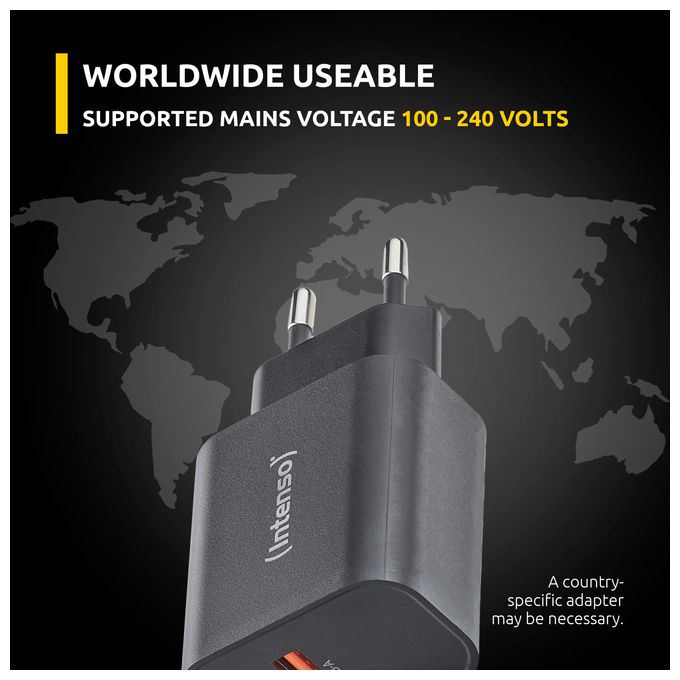 Power Adapter W30AC, 30W, USB-A und USB-C Anschluss, schwarz 