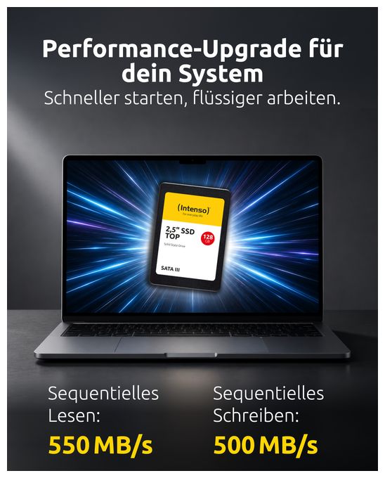128 GB SSD Serial ATA III 2.5"  Top (Schwarz) 