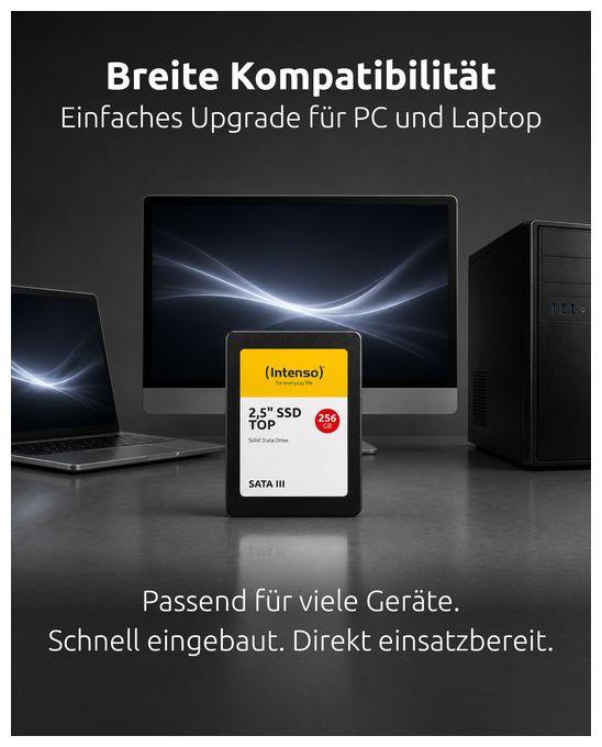 256 GB SSD Serial ATA III 2.5"  Top (Schwarz) 
