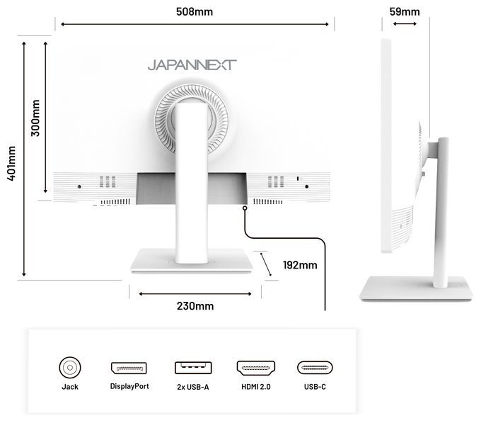 Full HD Monitor 54,6 cm (21.5 Zoll) 16:9 8 ms 250 cd/m²  JN-IPS2152FHDR-T (Weiß) 