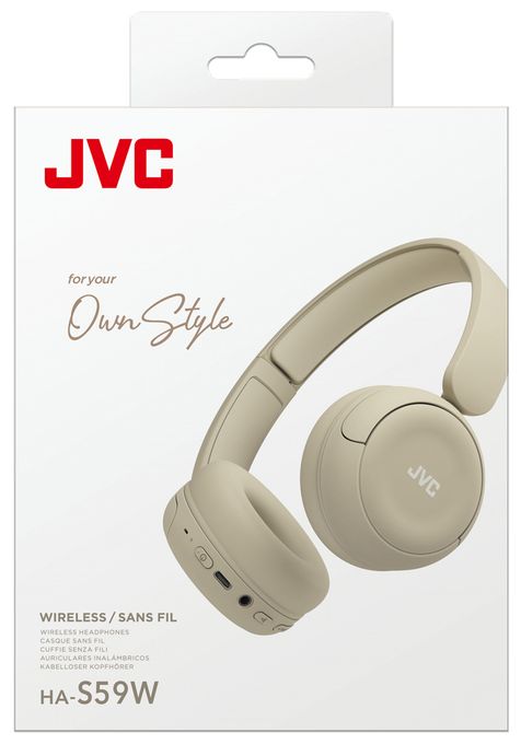 Ohraufliegender Bluetooth Kopfhörer kabelgebunden&kabellos 50 h Laufzeit USB Typ-C  HA-S59W (Beige) 