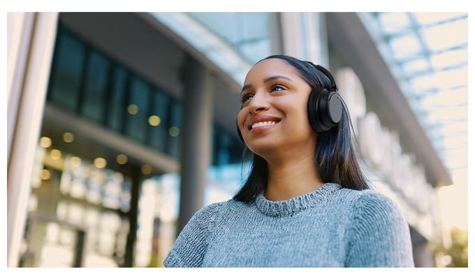 Over Ear Bluetooth Kopfhörer kabellos 50 h Laufzeit USB Typ-C  HA-S75N (Schwarz) 