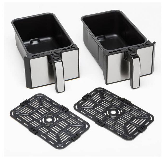 Doppel Heißluftfritteuse 8 l 1700 W  HFM20.000MB kHealthy Twin Airfryer (Schwarz) 