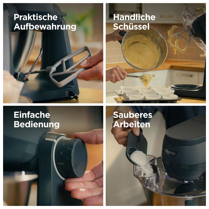 1000 W Küchenmaschine 4,3 l  KHC30.070GY Multi Tasker (Edelstahl, Grau) 