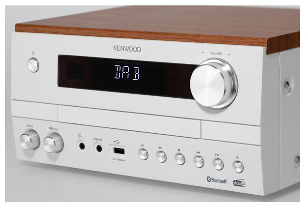 Heim-Audio-Mikrosystem DAB, DAB+, FM 50 W Bluetooth  M-820DAB (Weiß, Holz) 
