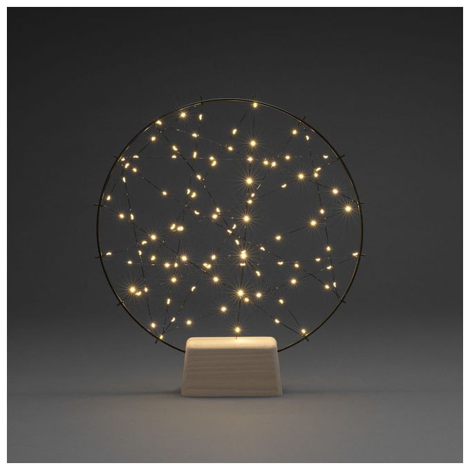 LED Ultra-Warmweiß(2200K) Bernstein 1783-787	Metallsilhouette Ring Holz 