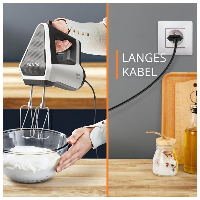 Handmixer 600 W 5 Stufen  GN6021 3MIX 6000 (Grau, Weiß) 