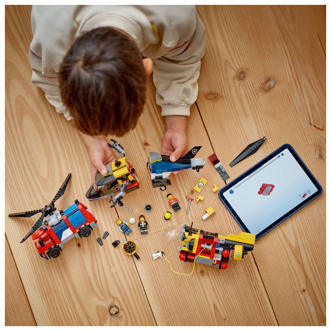 Kombinationsset mit Hubschrauber, Löschauto und U-Boot 