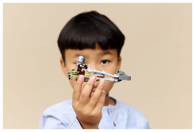 58 Teile  Star Wars Der Mandalorianer und Grogu auf ihrem Speeder Bike Bauset (Mehrfarbig) 