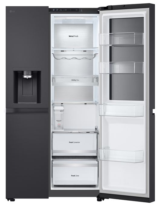 Side-by-Side Kühl-/ Gefrierkombination 407 l / 221 l 220 kWh 1790 mm x 913 mm  GSGE91EVAC (Schwarz) 