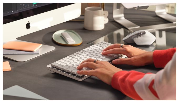 LED Büro Tastatur RF Wireless + Bluetooth 2.4 GHz  MX Mini Mechanical for Mac (Grau) 