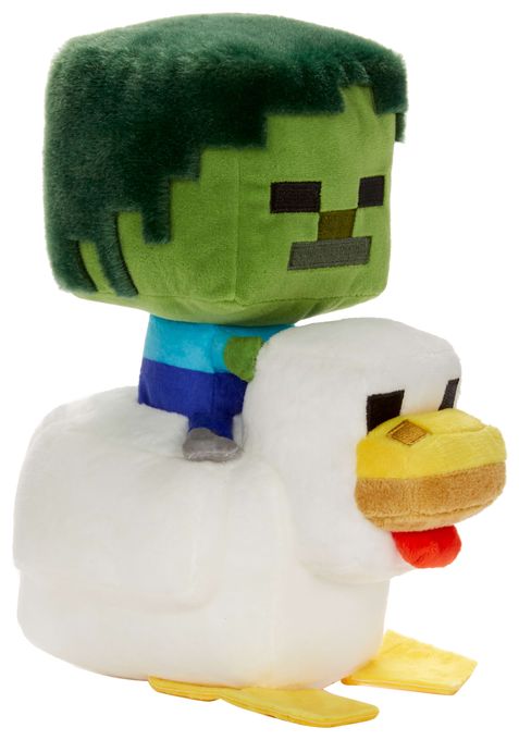 Minecraft Hühnerjockey-Zombie Spielzeug, ca. 20 cm große weiche Figur, vom Videospiel inspirierter Charakter 