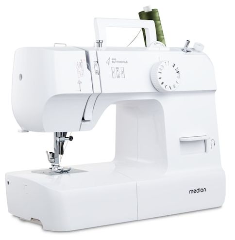 LIFE Nähmaschine SM70 (MD 11179) 12 verschiedene Stickmuster, 4 Schritte Knoploch, einstellbare Stichlänge, 70 Watt Motorleistung 