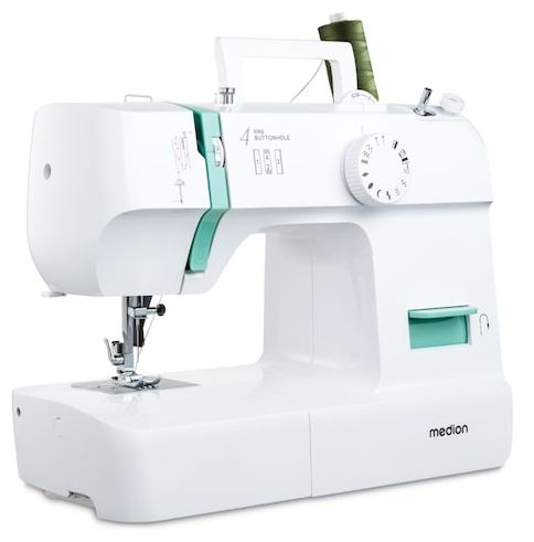 LIFE Nähmaschine SM70 (MD 11179) 12 verschiedene Stickmuster, 4-Stufen-Knopfloch, einstellbare Stichlänge, 70-Watt-Motorleistung 