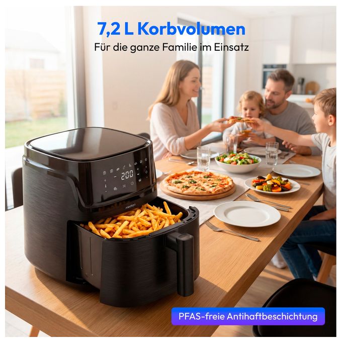 Heißluftfritteuse 7,2 l 1650 W  Life P15 XL (Schwarz) 
