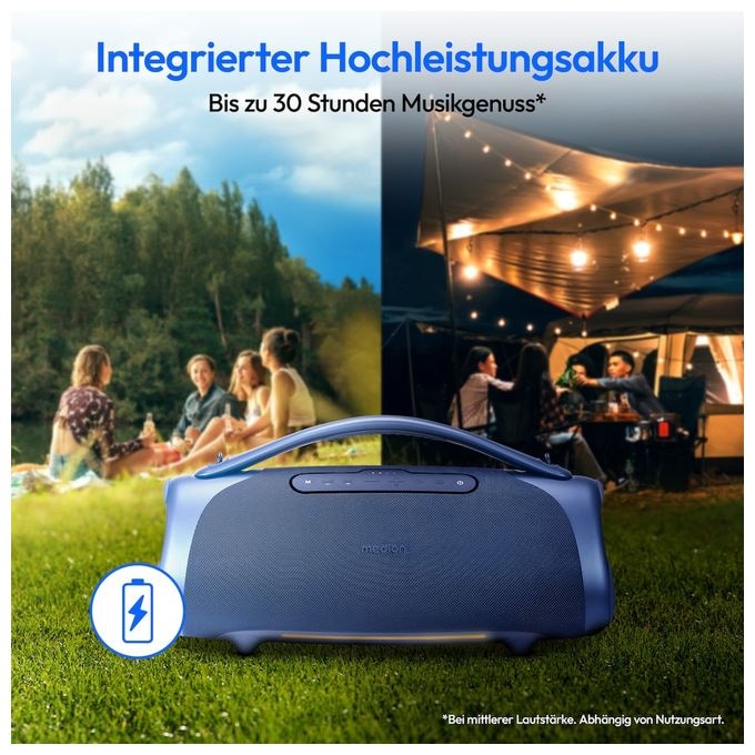 100 W Bluetooth Lautsprecher IPX7 Laufzeit bis 30 h  Life P61768 (Blau) 