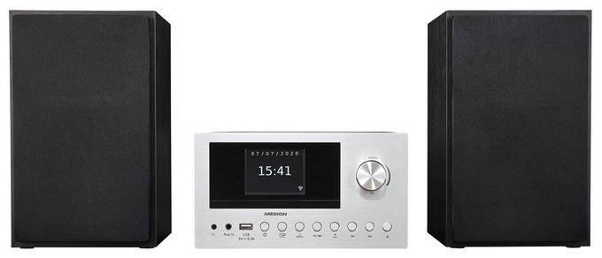 Heim-Audio-Mikrosystem AM, DAB+, FM, UKW 30 W Bluetooth  Life P85003 (Schwarz, Silber) 