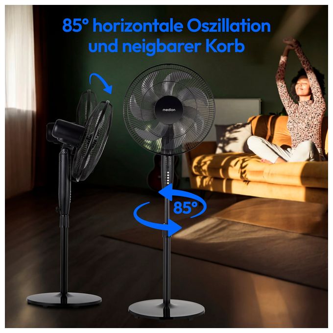 Ventilator Stand neigbar 56 dB  MD 12069 (Schwarz) 