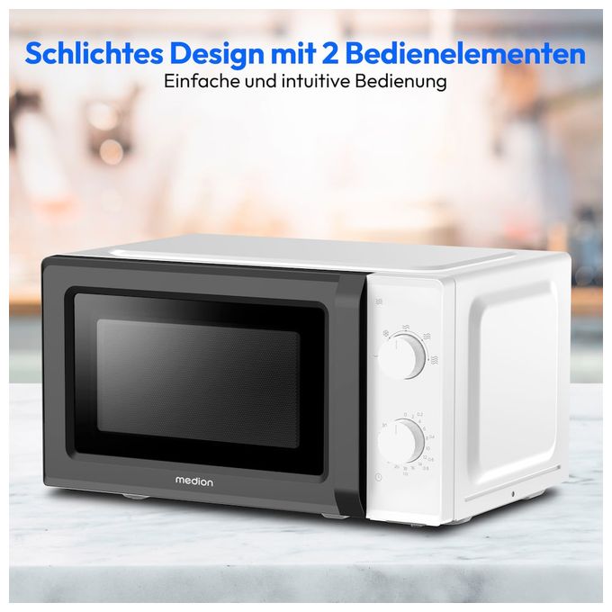 Freistehende Mikrowelle 700 W Größe: klein 5 Stufen  MD11475 (Schwarz, Weiß) 