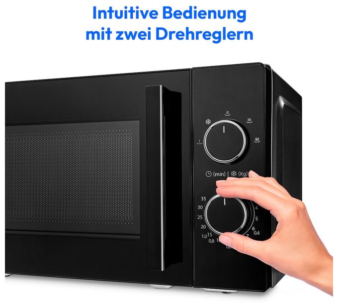 Freistehende Mikrowelle 800 W Größe: klein 5 Stufen  MD12011 (Schwarz) 