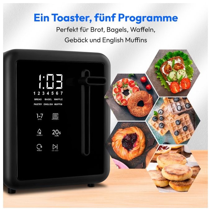 Toaster 1450 W 4 Scheibe(n) 7 Stufen  MD12103 (Schwarz) 